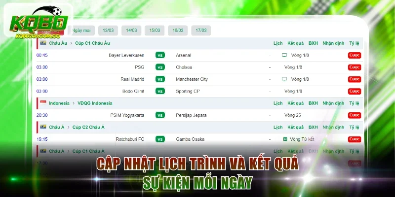 Cập nhật kèo nhà cái chính xác và theo thời gian thực